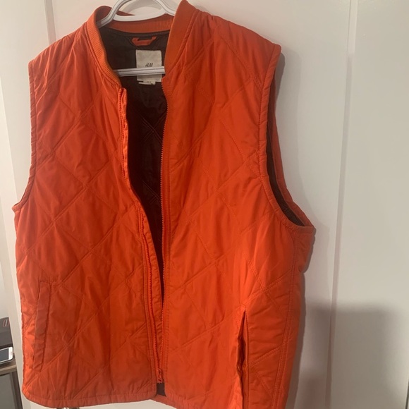 H&M Orange Puffer Vest Lightweight Sz XL - Picture 4 of 6